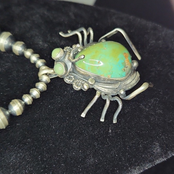 NWOT Marc Begay SS Masterpiece Carico Lake Turquoise Spider Pendant/Brooch - Picture 4 of 10